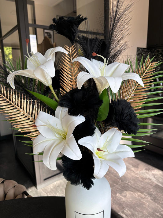 Bloemstuk Black and White beauty XXL