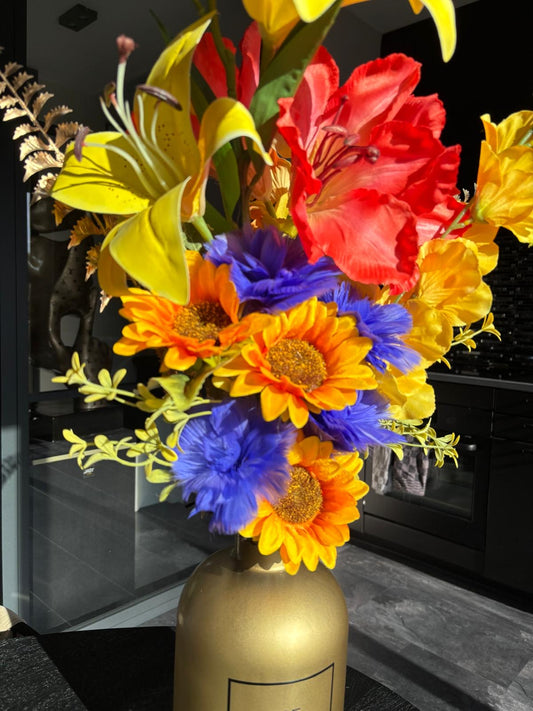 Bloemstuk Blue Orange XL