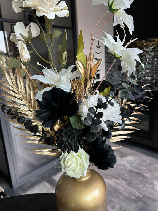 Bloemstuk LV Black White Gold XXL