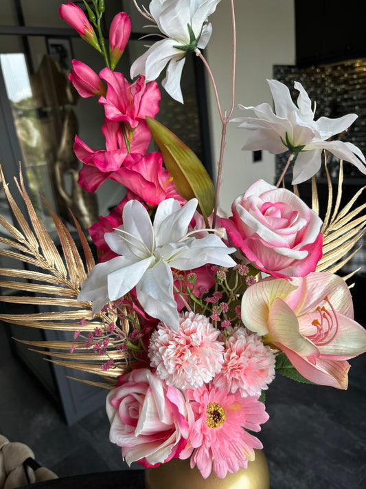 Bloemstuk Lady in Pink and Gold XXL
