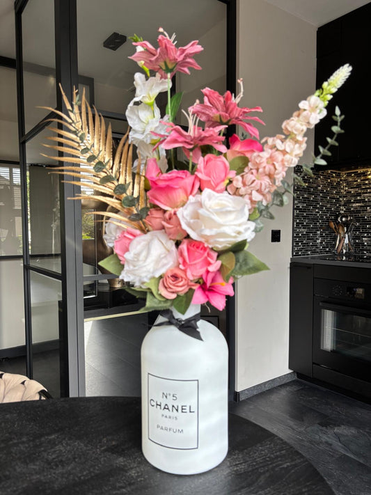 Bloemstuk Luxury Pink White rose