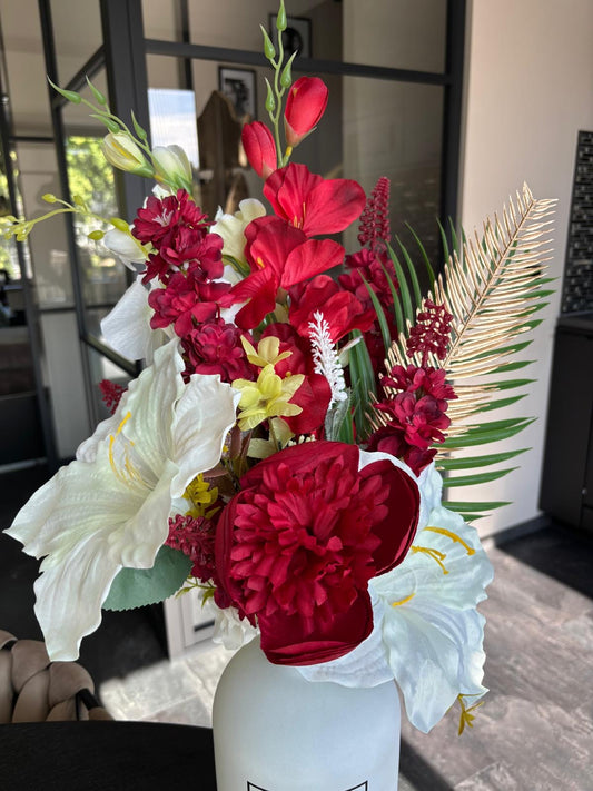 Bloemstuk Luxury Red White XL