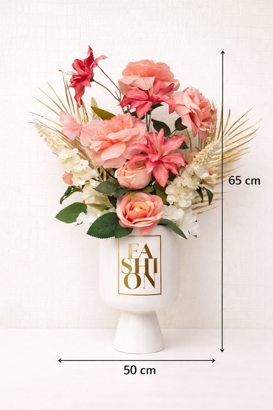 Luxury Bloemstuk Fashion Pink Gold 65cm