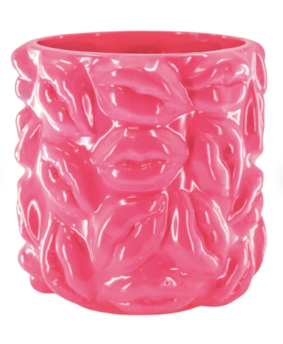 Bloempot Neon Roze Lips 17,5cm