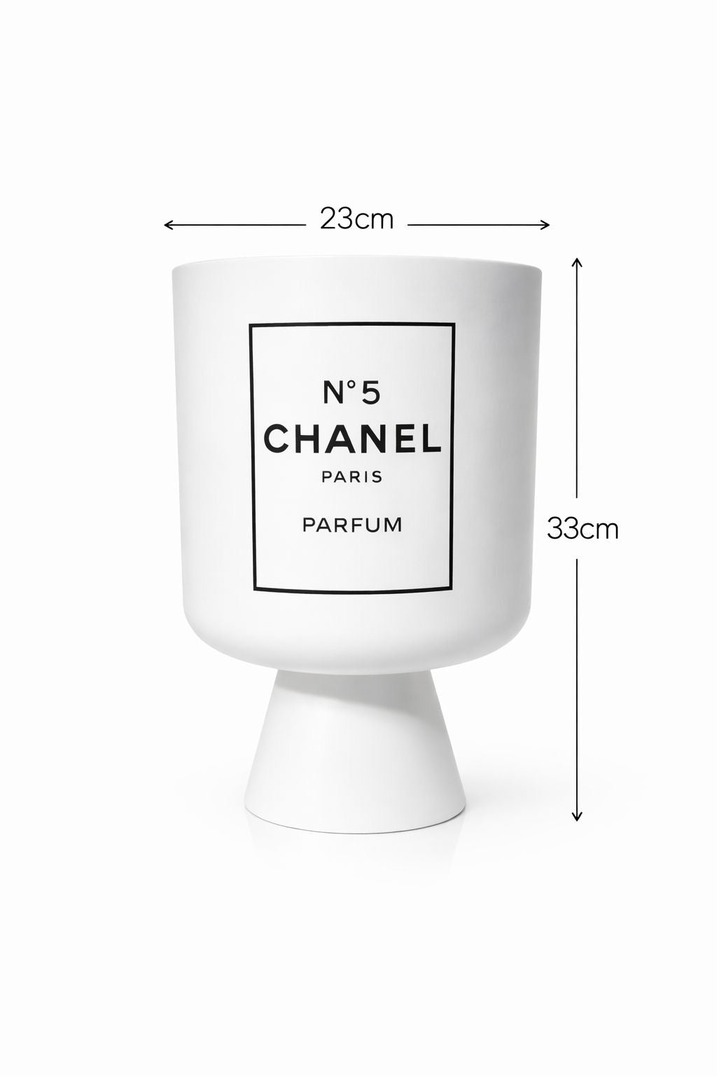 Luxury bloempot L zwart/wit