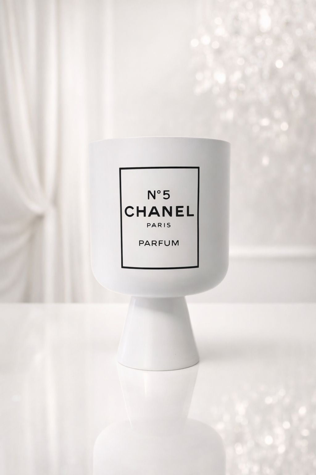 Luxury Bloempot wit M zwart/wit