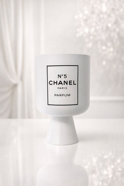 Luxury Bloempot wit M zwart/wit