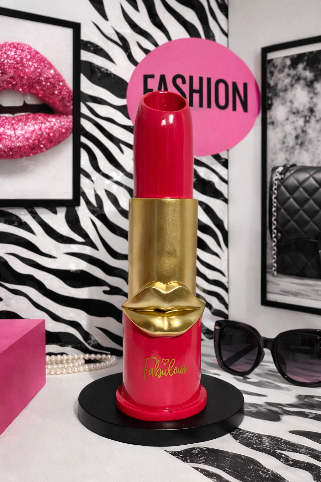 Luxury Fashion Lipstick Vaas (LOS) 40cm