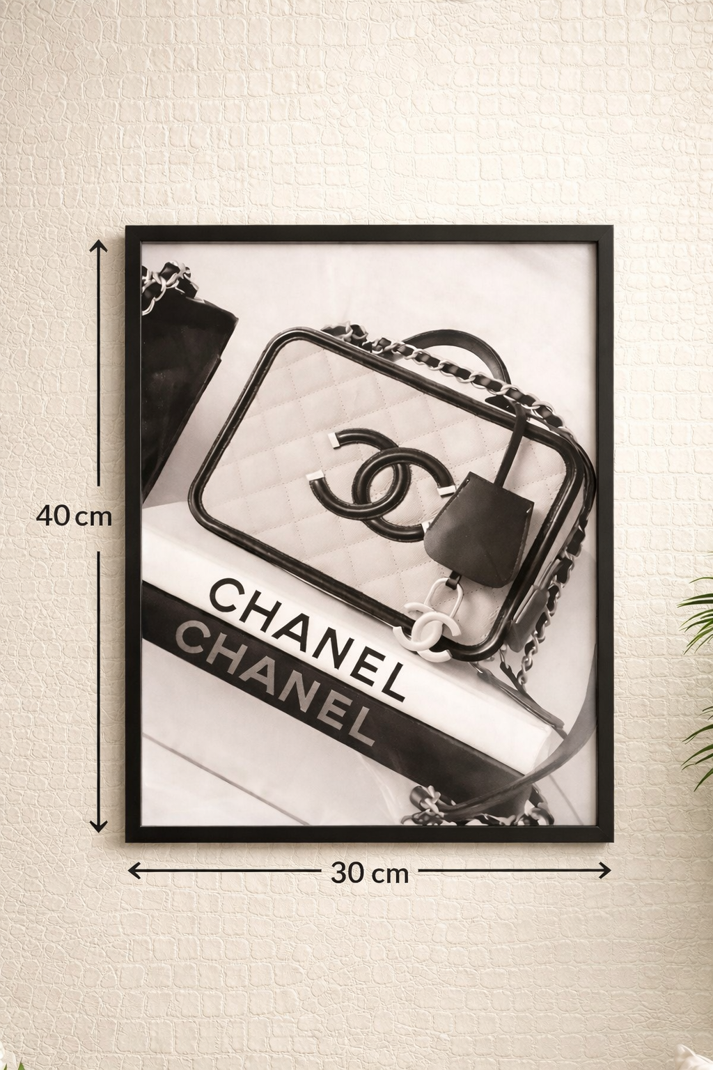 Luxe wanddecoratie Chanel 40x30cm