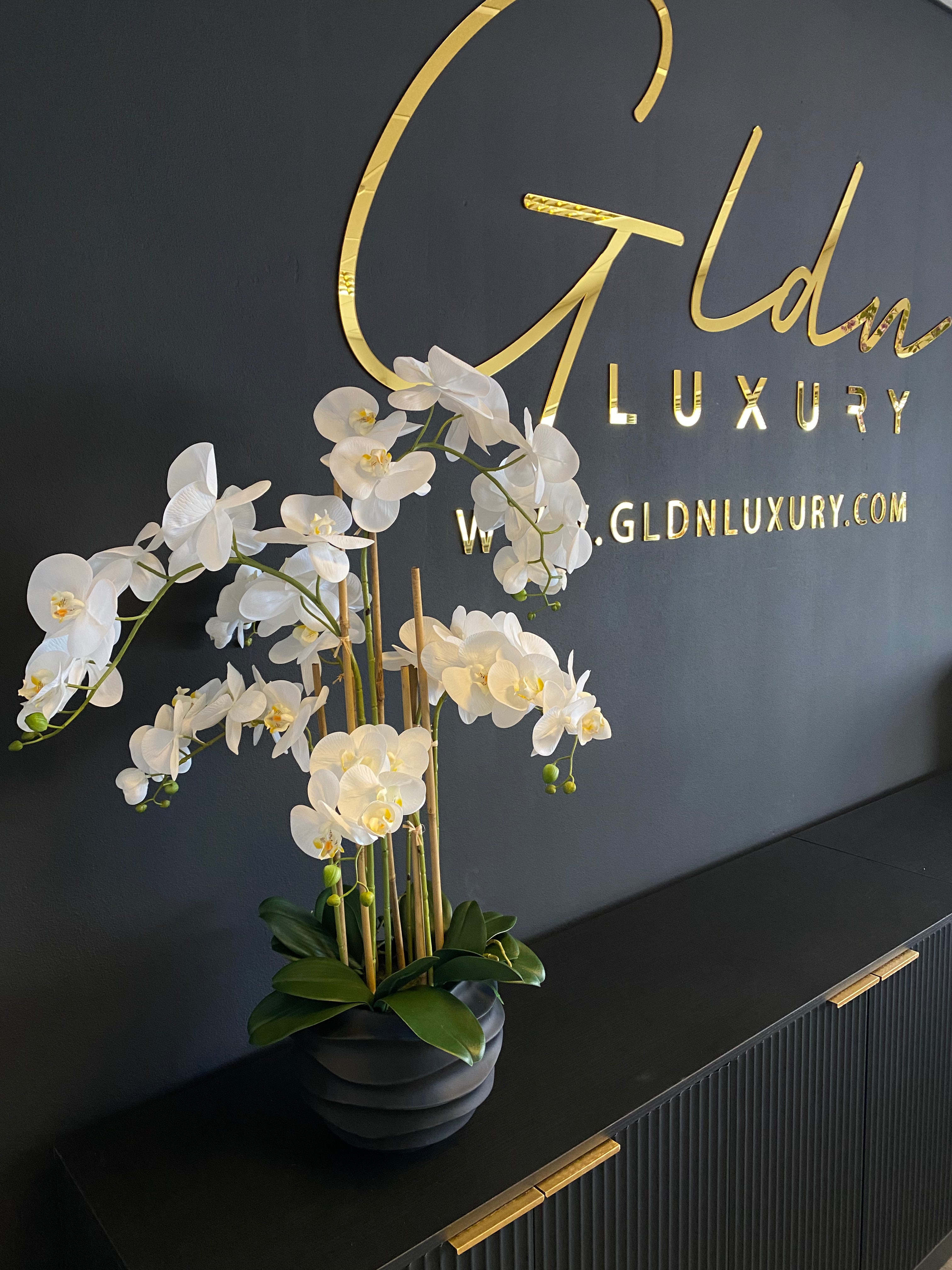 Kunst Orchidee Real Touch 85 cm wit