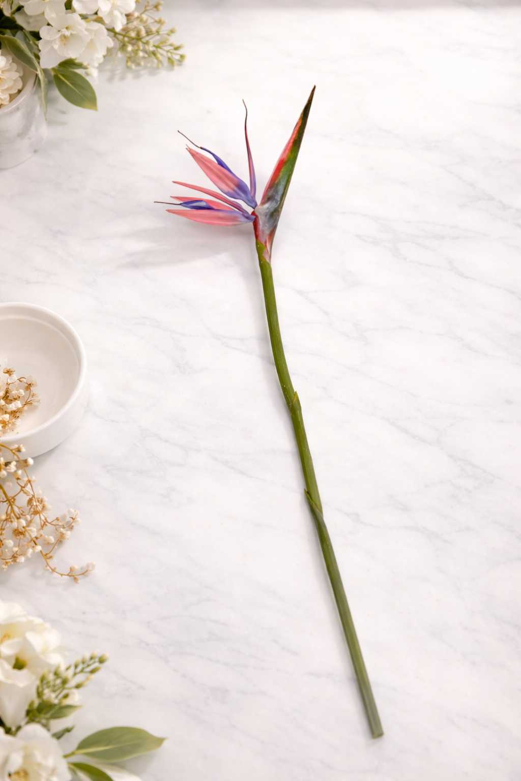 Kunstbloem Strelitzia 85cm roze
